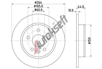 HELLA PAGID Brzdov kotou PRO - 264 mm HPG 8DD 355 122-751, 8DD 355 122-751