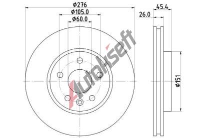 HELLA PAGID Brzdov kotou PRO - 276 mm HPG 8DD 355 122-841, 8DD 355 122-841