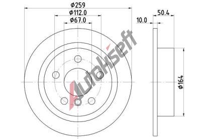 HELLA PAGID Brzdov kotou PRO - 259 mm HPG 8DD 355 123-491, 8DD 355 123-491