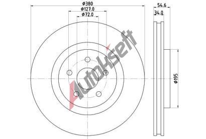 HELLA PAGID Brzdov kotou PRO High Carbon - 380 mm HPG 8DD 355 125-131, 8DD 355 125-131