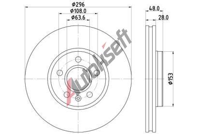 HELLA PAGID Brzdov� kotou� PRO High Carbon - 296 mm HPG 8DD 355 125-481, 8DD 355 125-481