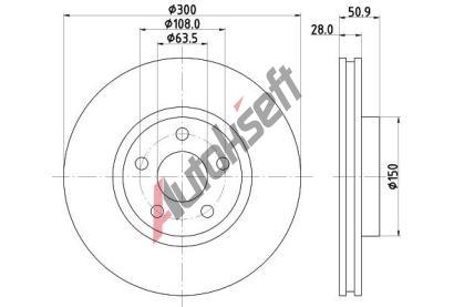HELLA PAGID Brzdov kotou PRO High Carbon - 300 mm HPG 8DD 355 125-511, 8DD 355 125-511