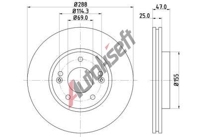 HELLA PAGID Brzdov� kotou� PRO - 288 mm HPG 8DD 355 126-431, 8DD 355 126-431