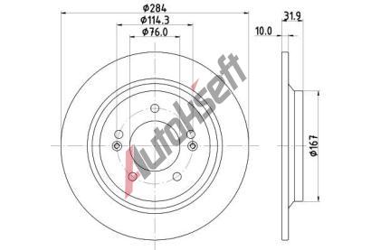 HELLA PAGID Brzdov kotou PRO - 284 mm HPG 8DD 355 126-651, 8DD 355 126-651