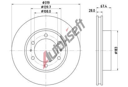 HELLA PAGID Brzdov kotou - 319 mm HPG 8DD 355 126-771, 8DD 355 126-771