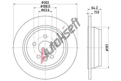 HELLA PAGID Brzdov kotou - 302 mm HPG 8DD 355 126-781, 8DD 355 126-781
