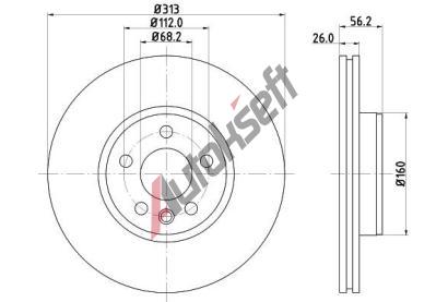 HELLA PAGID Brzdový kotouč PRO High Carbon - 313 mm HPG 8DD 355 127-711, 8DD 355 127-711 HELLA PAGID Brzdový kotouč PRO High Carbon - 313 mm HPG 8DD 355 127-711, 8DD 355 127-711