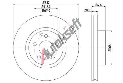 HELLA PAGID Brzdov kotou PRO High Carbon - 312 mm HPG 8DD 355 127-771, 8DD 355 127-771