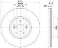 HELLA PAGID Brzdov kotou PRO High Carbon - 324 mm HPG 8DD 355 127-891, 8DD 355 127-891
