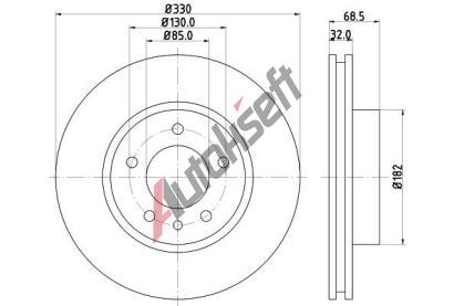 HELLA PAGID Brzdov kotou PRO High Carbon - 330 mm HPG 8DD 355 128-041, 8DD 355 128-041