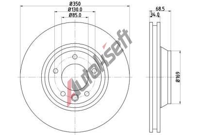 HELLA PAGID Brzdov kotou PRO High Carbon - 350 mm HPG 8DD 355 128-071, 8DD 355 128-071