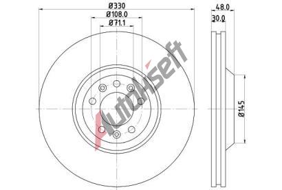 HELLA PAGID Brzdov kotou PRO High Carbon - 330 mm HPG 8DD 355 128-221, 8DD 355 128-221