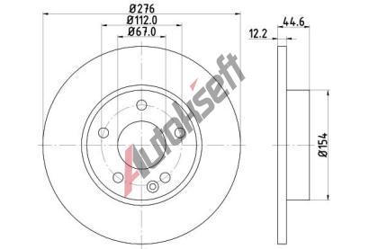 HELLA PAGID Brzdov kotou PRO High Carbon - 276 mm HPG 8DD 355 128-261, 8DD 355 128-261