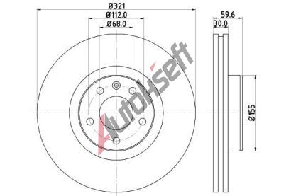 HELLA PAGID Brzdov kotou PRO High Carbon - 321 mm HPG 8DD 355 128-301, 8DD 355 128-301