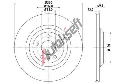 HELLA PAGID Brzdov kotou PRO High Carbon - 330 mm HPG 8DD 355 128-321, 8DD 355 128-321