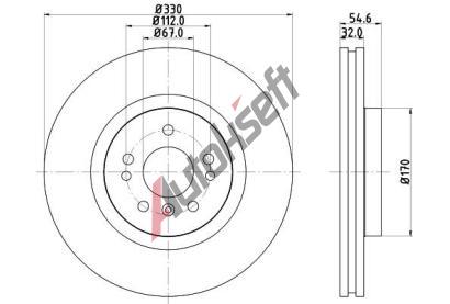 HELLA PAGID Brzdov� kotou� PRO High Carbon - 330 mm HPG 8DD 355 128-581, 8DD 355 128-581