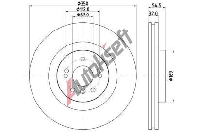 HELLA PAGID Brzdov kotou PRO High Carbon - 350 mm HPG 8DD 355 128-591, 8DD 355 128-591