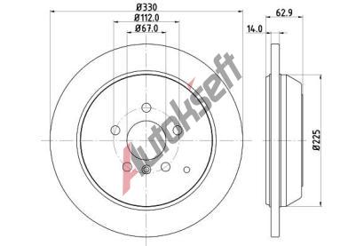 HELLA PAGID Brzdov kotou PRO High Carbon - 330 mm HPG 8DD 355 128-601, 8DD 355 128-601