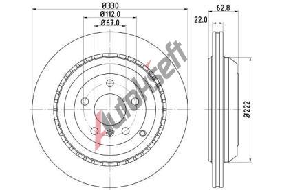 HELLA PAGID Brzdov kotou PRO High Carbon - 330 mm HPG 8DD 355 128-611, 8DD 355 128-611
