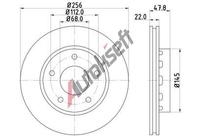 HELLA PAGID Brzdov kotou PRO High Carbon - 256 mm HPG 8DD 355 128-901, 8DD 355 128-901