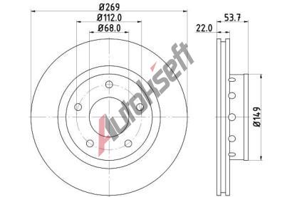 HELLA PAGID Brzdov kotou PRO High Carbon - 269 mm HPG 8DD 355 128-951, 8DD 355 128-951