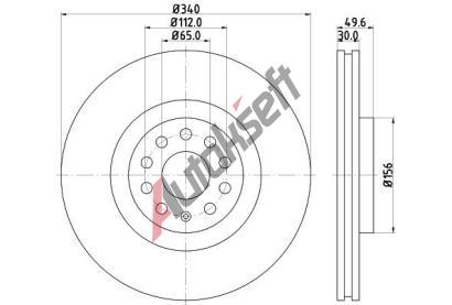 HELLA PAGID Brzdov kotou PRO High Carbon - 340 mm HPG 8DD 355 129-241, 8DD 355 129-241