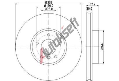 HELLA PAGID Brzdov kotou PRO High Carbon - 332 mm HPG 8DD 355 129-291, 8DD 355 129-291