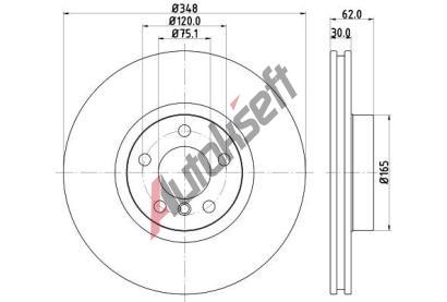 HELLA PAGID Brzdov kotou PRO High Carbon - 348 mm HPG 8DD 355 129-301, 8DD 355 129-301