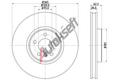 HELLA PAGID Brzdov kotou PRO High Carbon - 365 mm HPG 8DD 355 129-311, 8DD 355 129-311