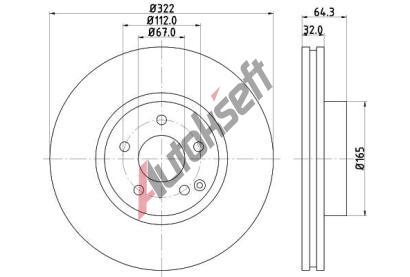 HELLA PAGID Brzdov kotou PRO High Carbon - 322 mm HPG 8DD 355 129-521, 8DD 355 129-521
