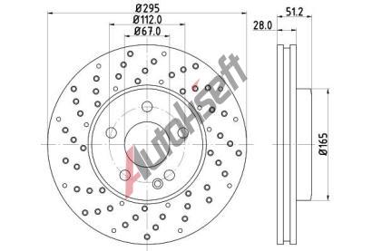 HELLA PAGID Brzdov kotou PRO High Carbon - 295 mm HPG 8DD 355 129-681, 8DD 355 129-681