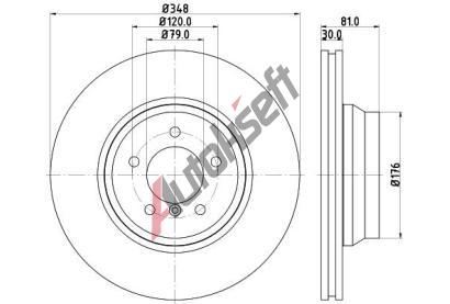 HELLA PAGID Brzdov kotou PRO High Carbon - 348 mm HPG 8DD 355 129-781, 8DD 355 129-781
