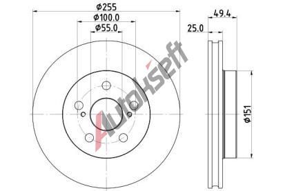 HELLA PAGID Brzdov kotou PRO - 255 mm HPG 8DD 355 131-911, 8DD 355 131-911