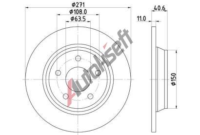 HELLA PAGID Brzdový kotouč PRO - 271 mm HPG 8DD 355 132-031, 8DD 355 132-031 HELLA PAGID Brzdový kotouč PRO - 271 mm HPG 8DD 355 132-031, 8DD 355 132-031