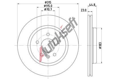 HELLA PAGID Brzdov kotou PRO - 315 mm HPG 8DD 355 132-181, 8DD 355 132-181