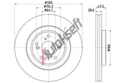 HELLA PAGID Brzdový kotouč PRO - 320 mm HPG 8DD 355 132-241, 8DD 355 132-241 HELLA PAGID Brzdový kotouč PRO - 320 mm HPG 8DD 355 132-241, 8DD 355 132-241