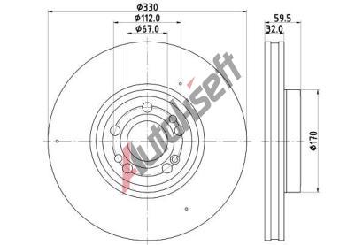 HELLA PAGID Brzdov kotou PRO HC - 330 mm HPG 8DD 355 132-331, 8DD 355 132-331