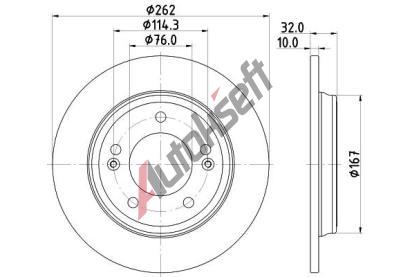 HELLA PAGID Brzdov� kotou� PRO - 262 mm HPG 8DD 355 132-611, 8DD 355 132-611