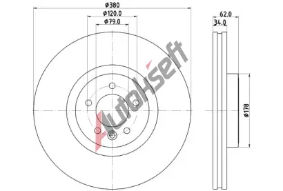 HELLA PAGID Brzdov kotou PRO HC - 380 mm HPG 8DD 355 132-951, 8DD 355 132-951