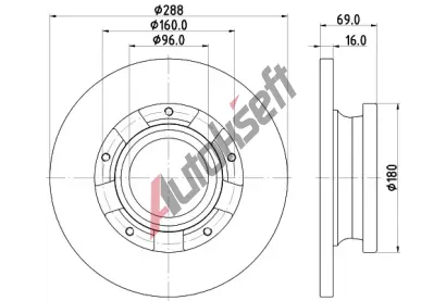 HELLA PAGID Brzdov kotou PRO - 288 mm HPG 8DD 355 133-071, 8DD 355 133-071