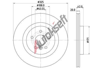 HELLA PAGID Brzdov kotou PRO HC - 325 mm HPG 8DD 355 133-211, 8DD 355 133-211