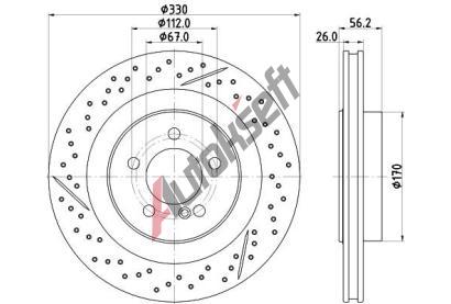 HELLA PAGID Brzdov kotou PRO HC - 330 mm HPG 8DD 355 133-231, 8DD 355 133-231