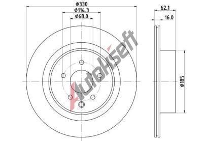 HELLA PAGID Brzdov� kotou� PRO - 330 mm HPG 8DD 355 133-291, 8DD 355 133-291
