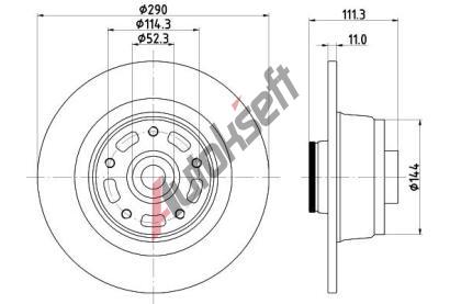 HELLA PAGID Brzdov kotou PRO - 290 mm HPG 8DD 355 133-311, 8DD 355 133-311
