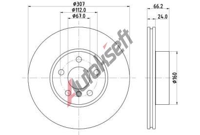 HELLA PAGID Brzdov kotou PRO High Carbon - 307 mm HPG 8DD 355 133-801, 8DD 355 133-801