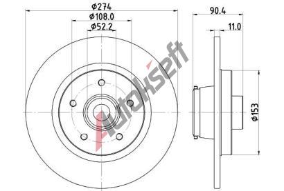 HELLA PAGID Brzdov kotou PRO - 274 mm HPG 8DD 355 133-851, 8DD 355 133-851