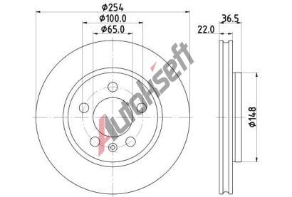 HELLA PAGID Brzdov kotou PRO High Carbon - 254 mm HPG 8DD 355 133-871, 8DD 355 133-871