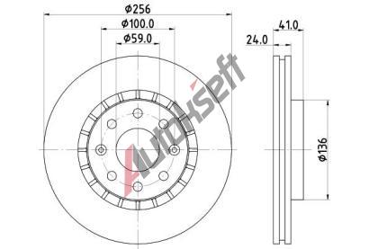 HELLA PAGID Brzdov kotou PRO - 256 mm HPG 8DD 355 134-251, 8DD 355 134-251