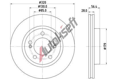 HELLA PAGID Brzdov kotou PRO - 320 mm HPG 8DD 355 134-321, 8DD 355 134-321