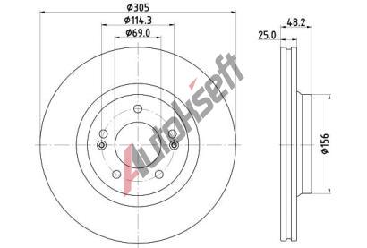 HELLA PAGID Brzdov� kotou� PRO - 305 mm HPG 8DD 355 134-391, 8DD 355 134-391